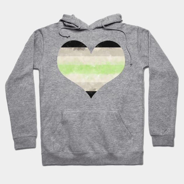 Agender Pride Heart - Watercolor Hoodie by MeowOrNever